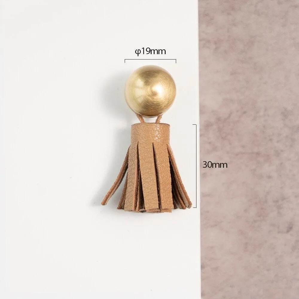 KILLIAN / Solid Brass & Leather Knob