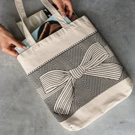 Knot White - 100% Cotton Canvas Eco-Friendly Tote Bag with Zip