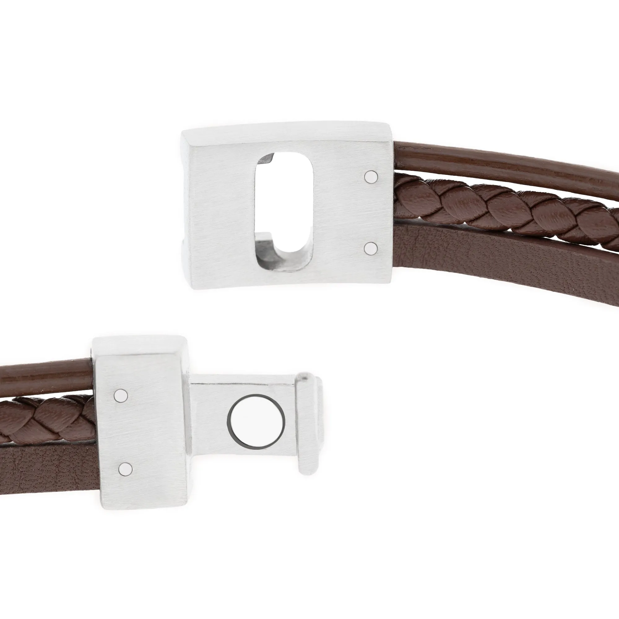 Leather Bracelet Casual Cole Brown LBCC-002-65E85U-M