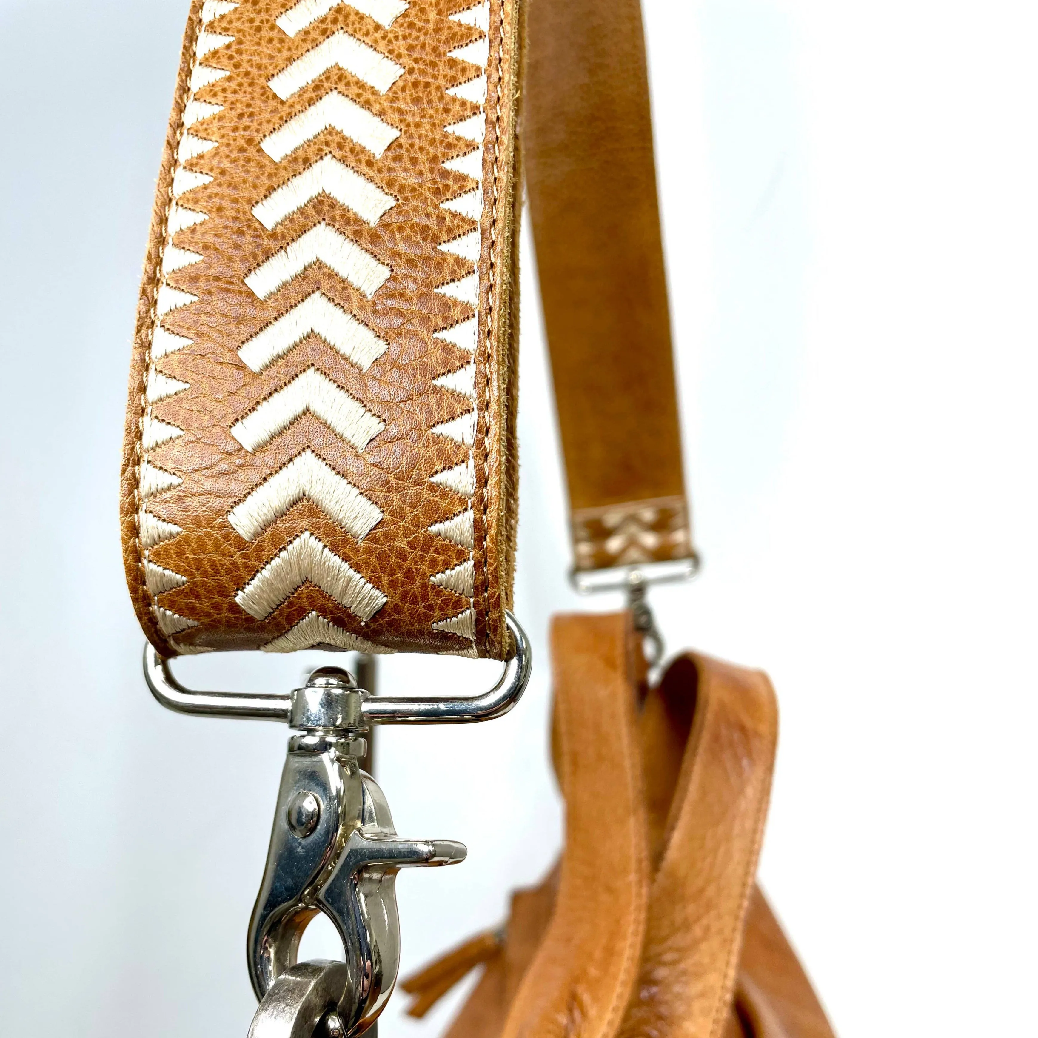 Leather Shoulder Strap - Cognac