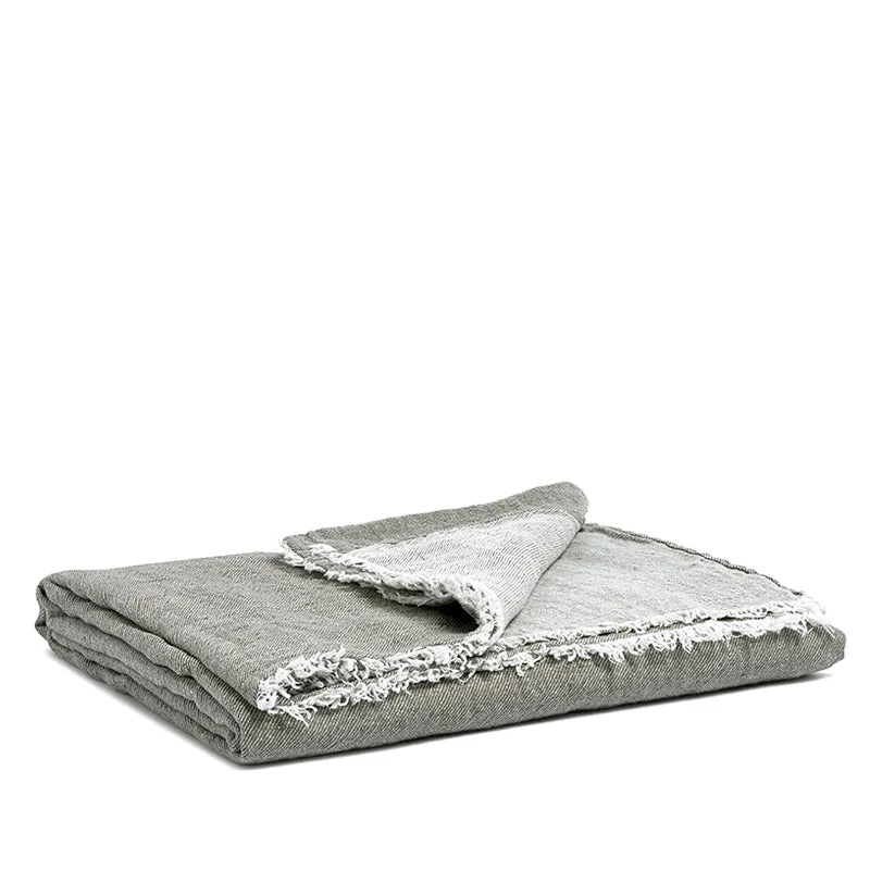 Linen throw olive