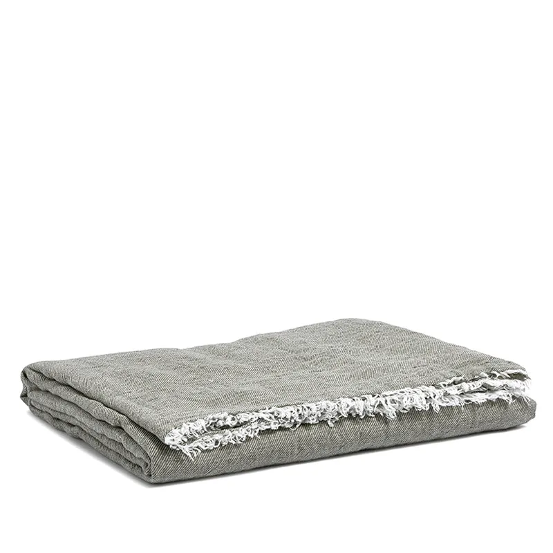 Linen throw olive