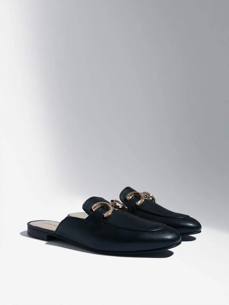 LUNA BLU Black Trim Mules