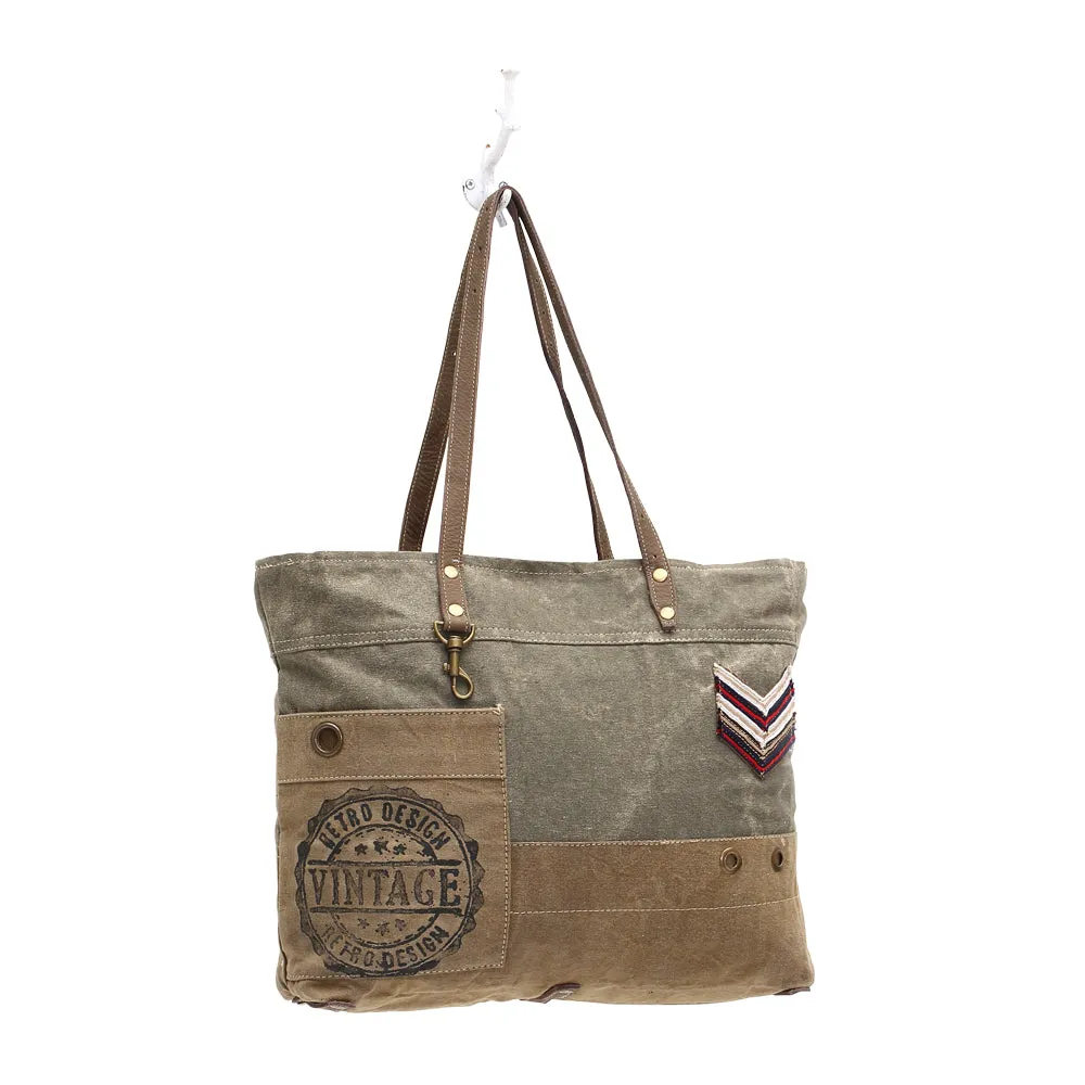 Military Badge Canvas Tote Bag