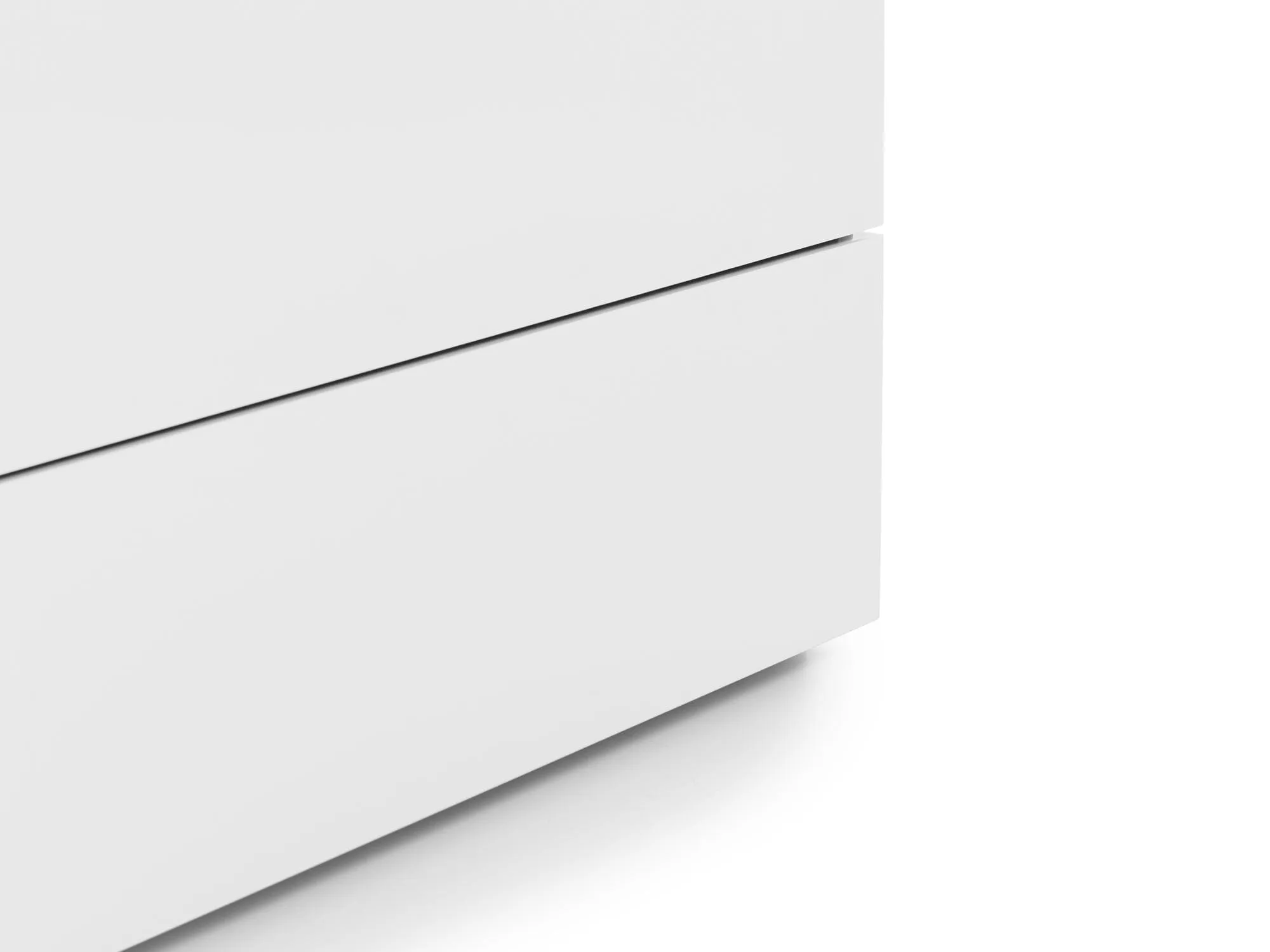 Monaco 2 Drawer Bedside - White High Gloss