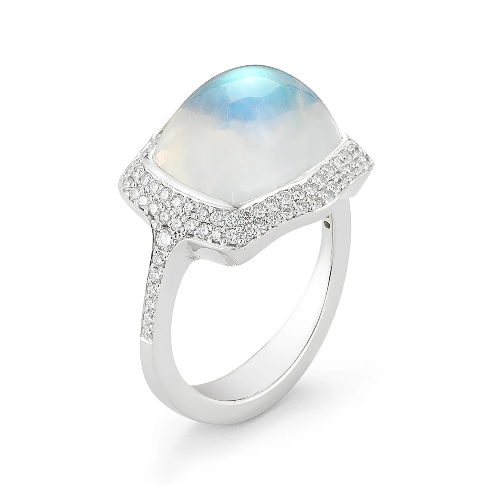 Moonstone and Diamond Ring