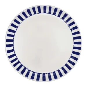 Navy Blue Stripes Charger Plate