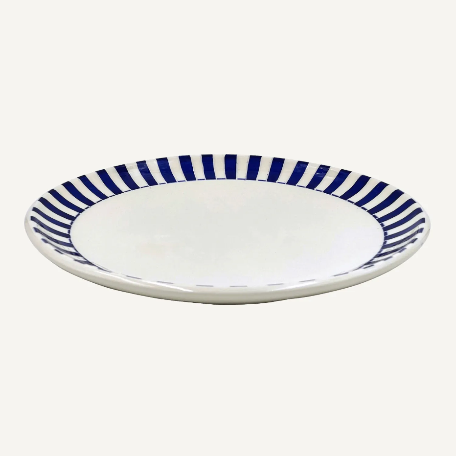 Navy Blue Stripes Charger Plate