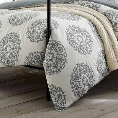 New - King Gray Bristol Duvet Cover Set - Stone Cottage