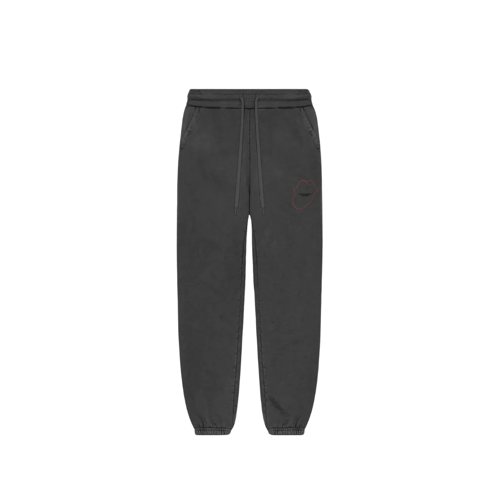 No. 9 Tongue Outline Embroidered Sweatpants