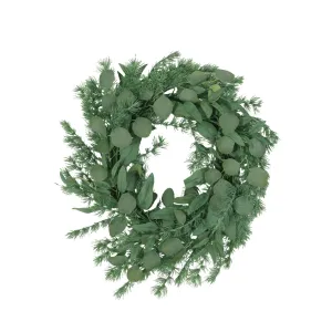 Nolta 24.5" Eucalyptus and Fir Artificial Wreath, Green