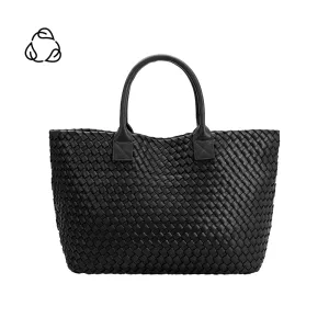 Norah Black Recycled Vegan Leather Tote Bag - FINAL SALE