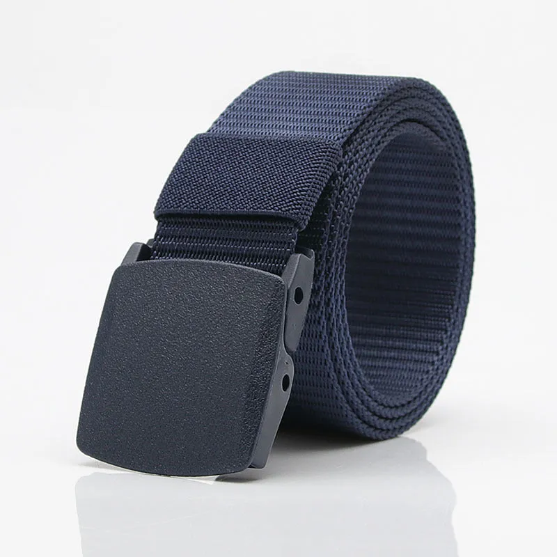 Nylon Waistband Student Military Training Pant Belt Breathable Plastic Buckle Canvas Belt Female