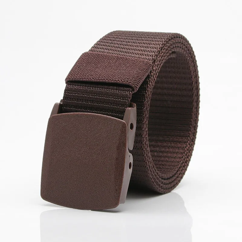 Nylon Waistband Student Military Training Pant Belt Breathable Plastic Buckle Canvas Belt Female