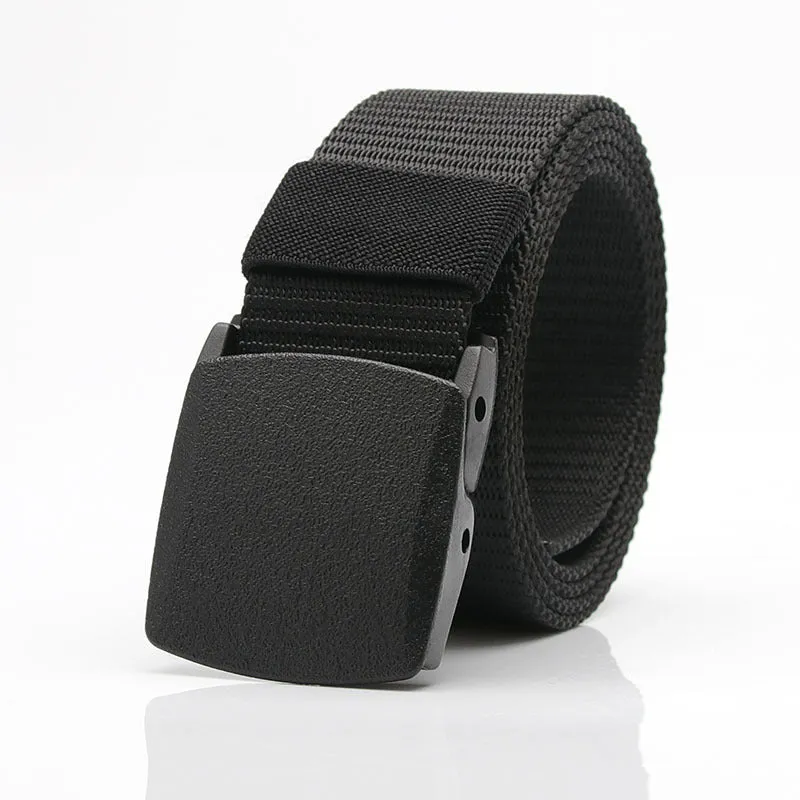 Nylon Waistband Student Military Training Pant Belt Breathable Plastic Buckle Canvas Belt Female