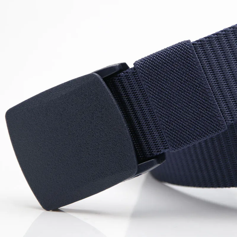 Nylon Waistband Student Military Training Pant Belt Breathable Plastic Buckle Canvas Belt Female