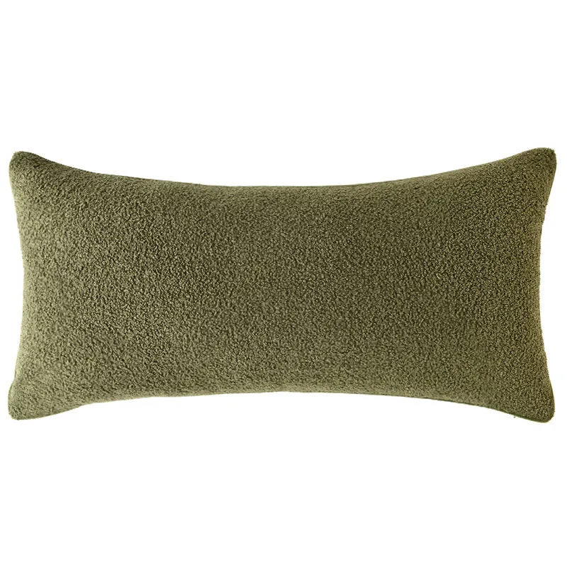 Olive Green Boucle Cushion 80x40cm