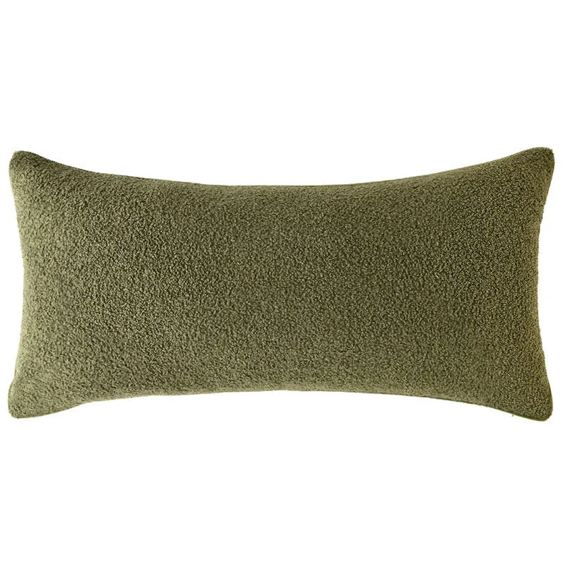 Olive Green Boucle Cushion 80x40cm