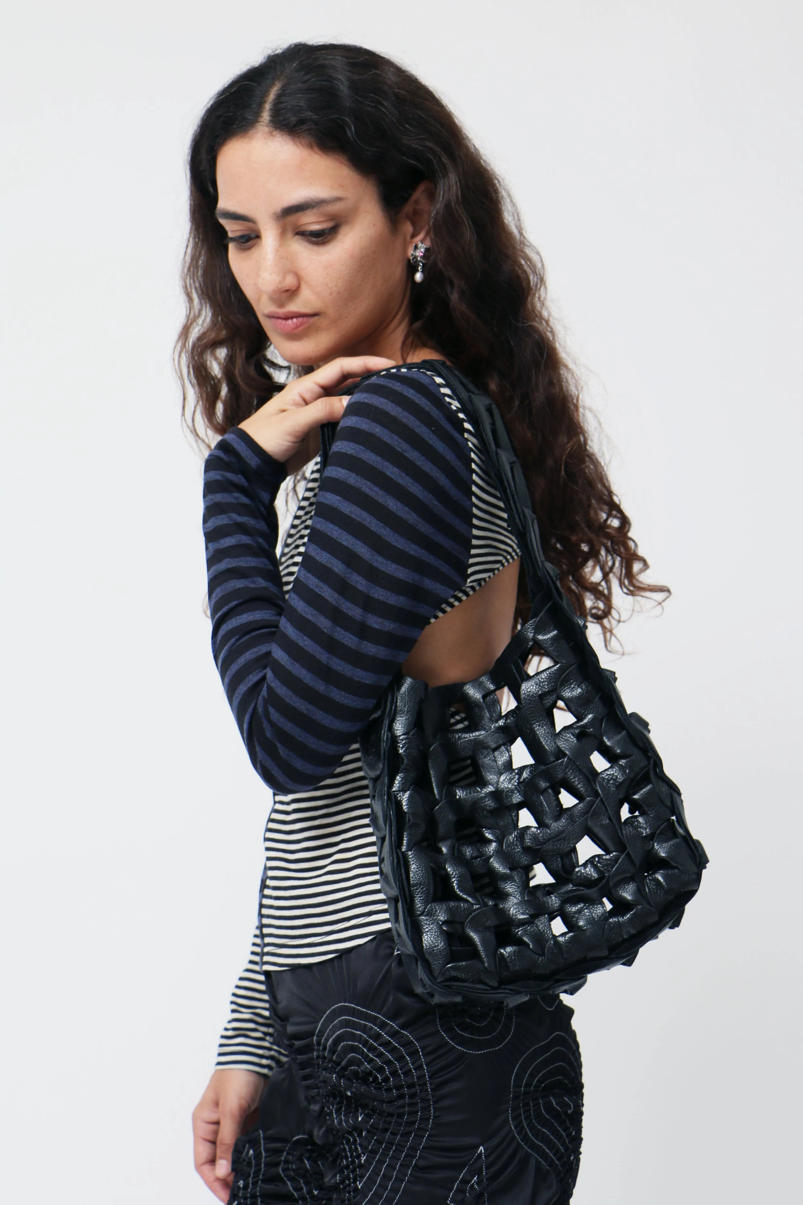 Onyx Metallic Links Tote