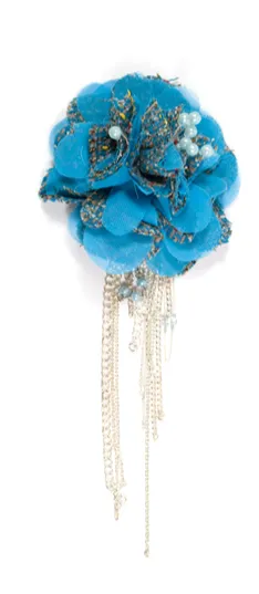 Organza Floral Piece with Dangling Chain - 1 Piece