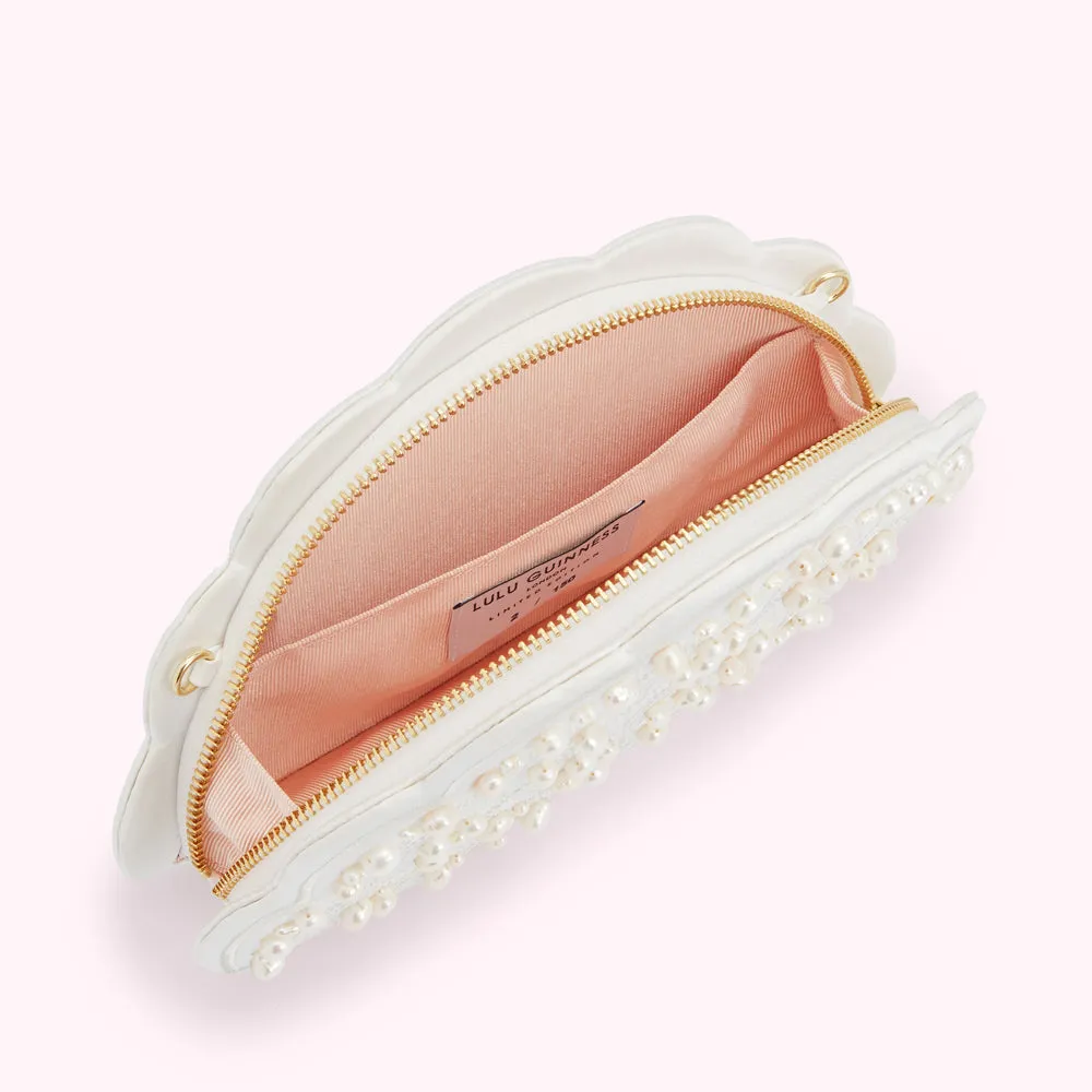 PEARL COLLECTIBLE FAN CLUTCH BAG