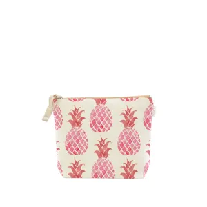 Pineapple White Cosmetic Bag, Small