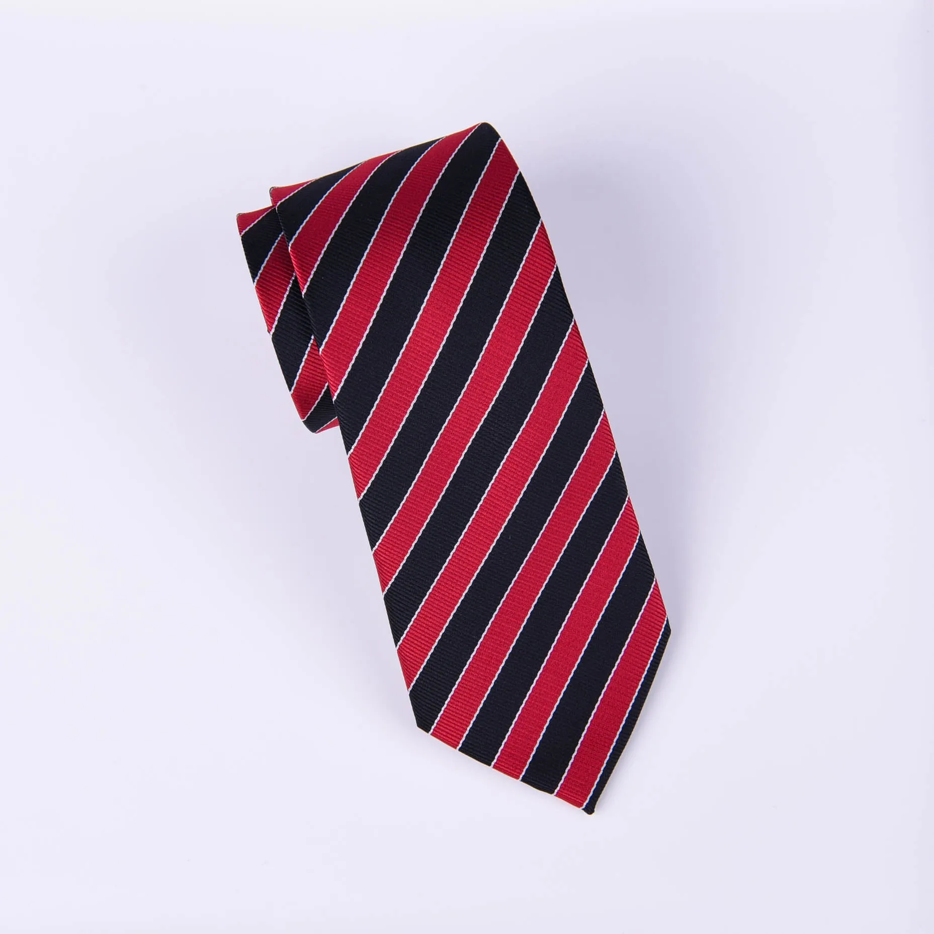 Red & Black Boss Formal Business Striped 3 Inch Tie Mens Professional Fashion