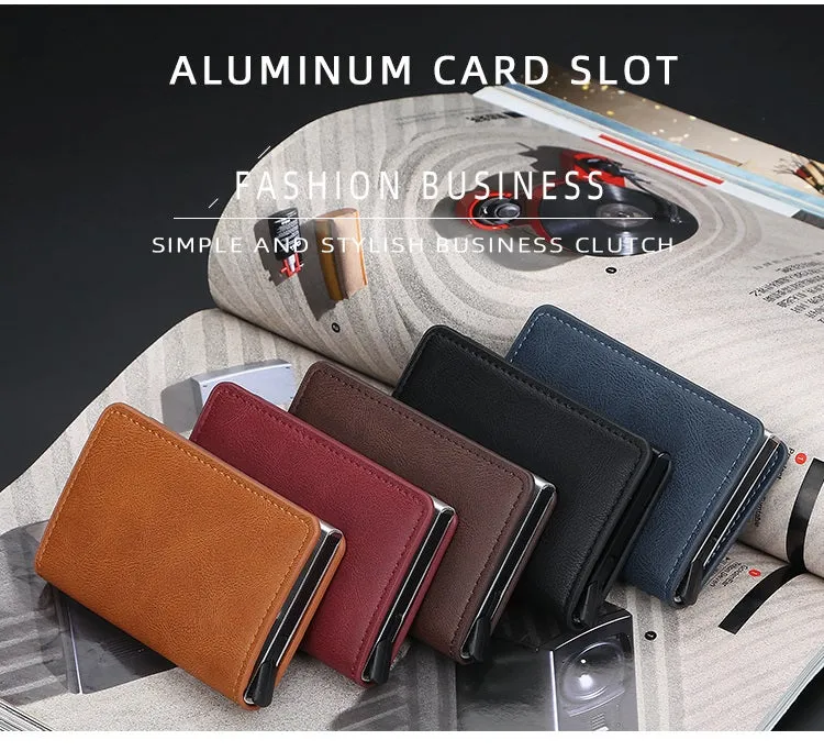 RFID Pop up Leather Multiple Slots Card Wallet Credit Card Holder