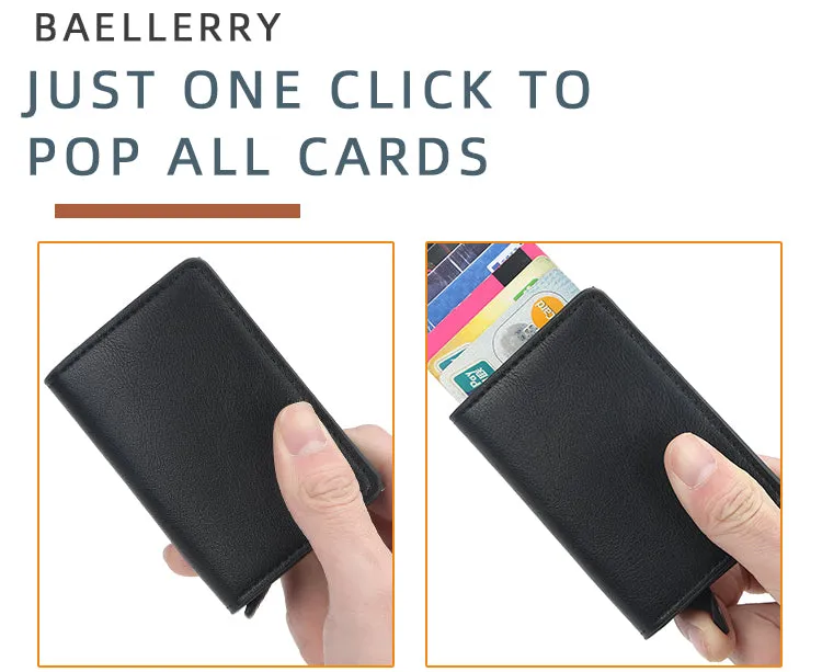 RFID Pop up Leather Multiple Slots Card Wallet Credit Card Holder