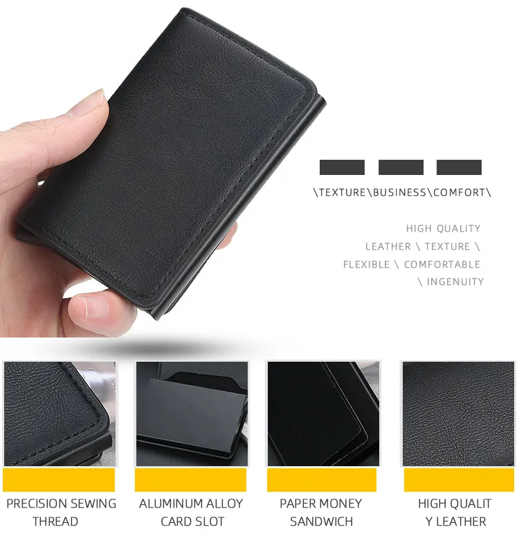 RFID Pop up Leather Multiple Slots Card Wallet Credit Card Holder