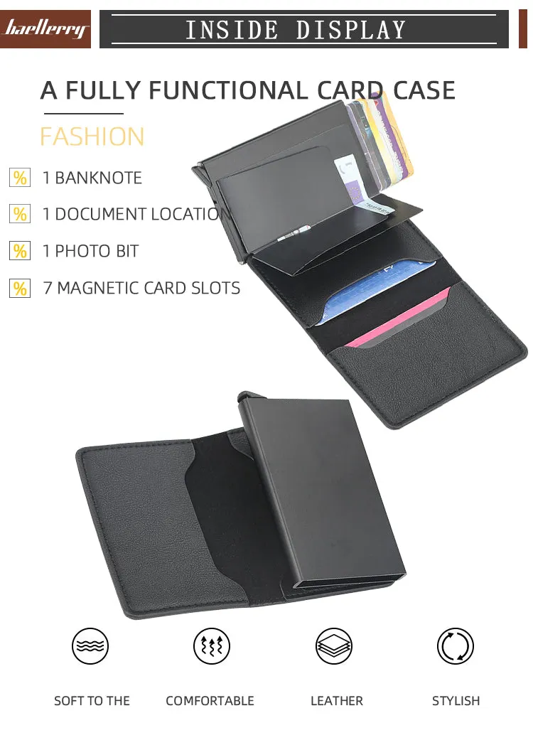 RFID Pop up Leather Multiple Slots Card Wallet Credit Card Holder