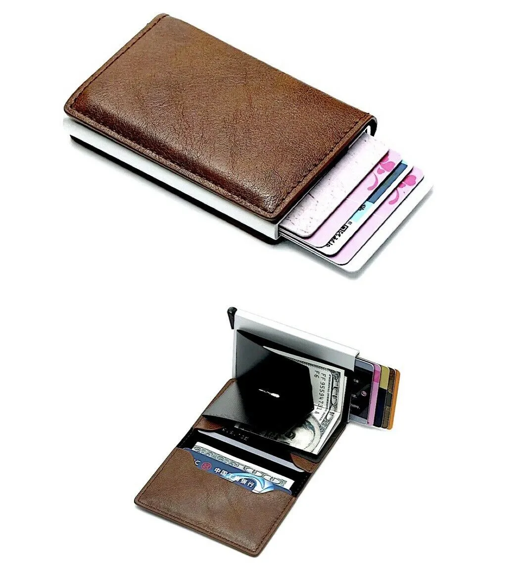 RFID Pop up Leather Multiple Slots Card Wallet Credit Card Holder