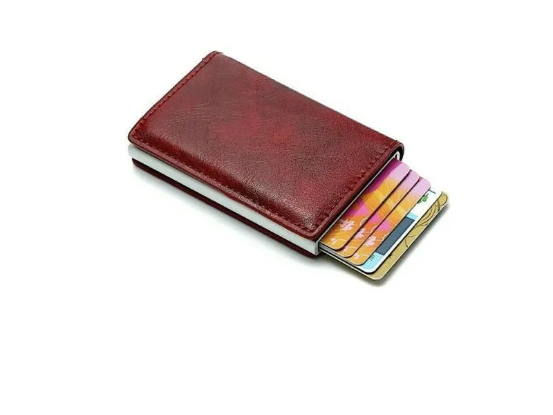 RFID Pop up Leather Multiple Slots Card Wallet Credit Card Holder