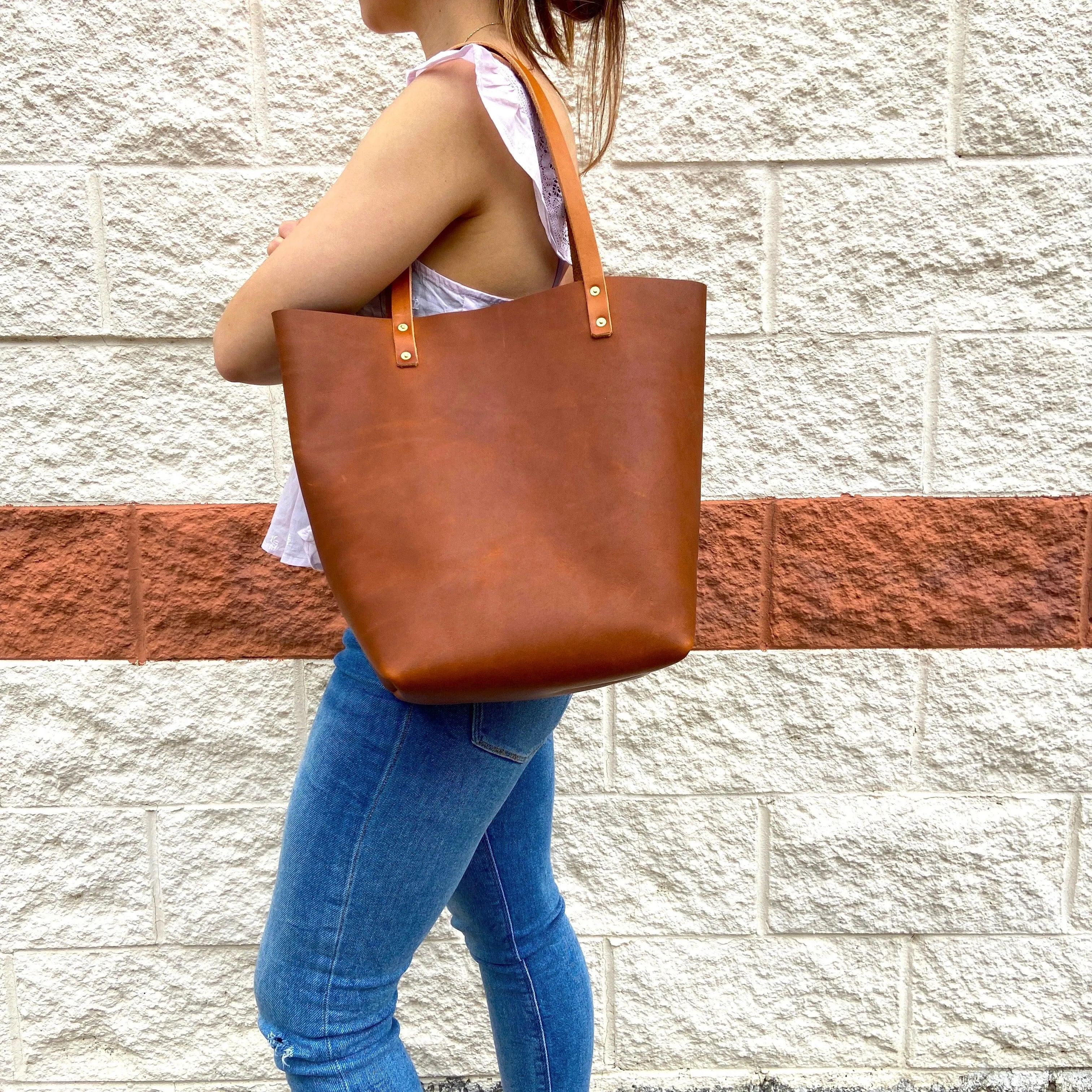 RTS - Urban Leather Tote Bag in Tan