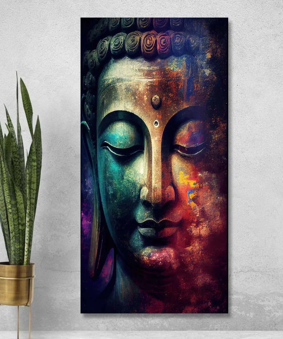 SAF Unframed Rolled Art Print||Lord Buddha Canvas Wall Art Print for Home Décor And Office||Unframed canvas Painting For Wall decor||Home wall and Office Interior PRE-CR-217