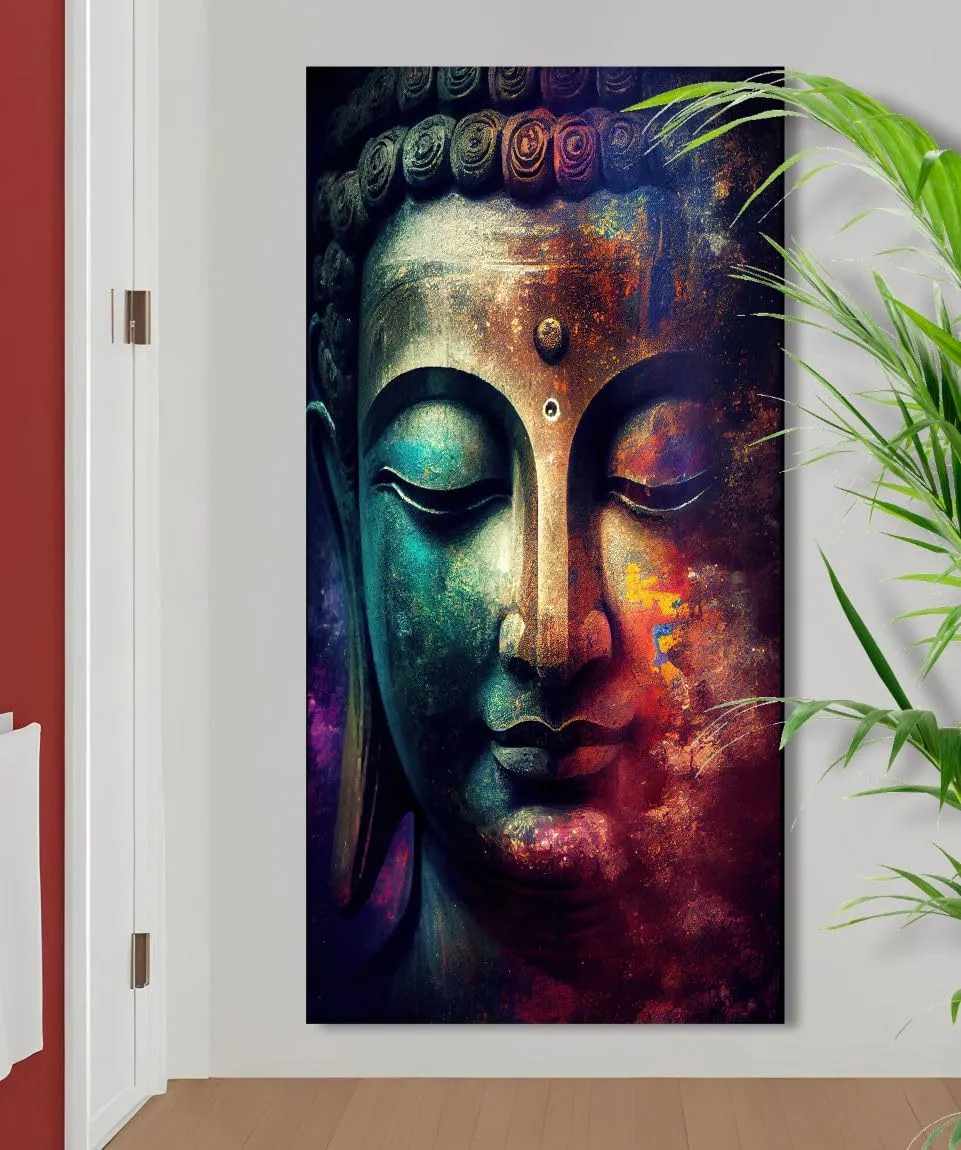 SAF Unframed Rolled Art Print||Lord Buddha Canvas Wall Art Print for Home Décor And Office||Unframed canvas Painting For Wall decor||Home wall and Office Interior PRE-CR-217