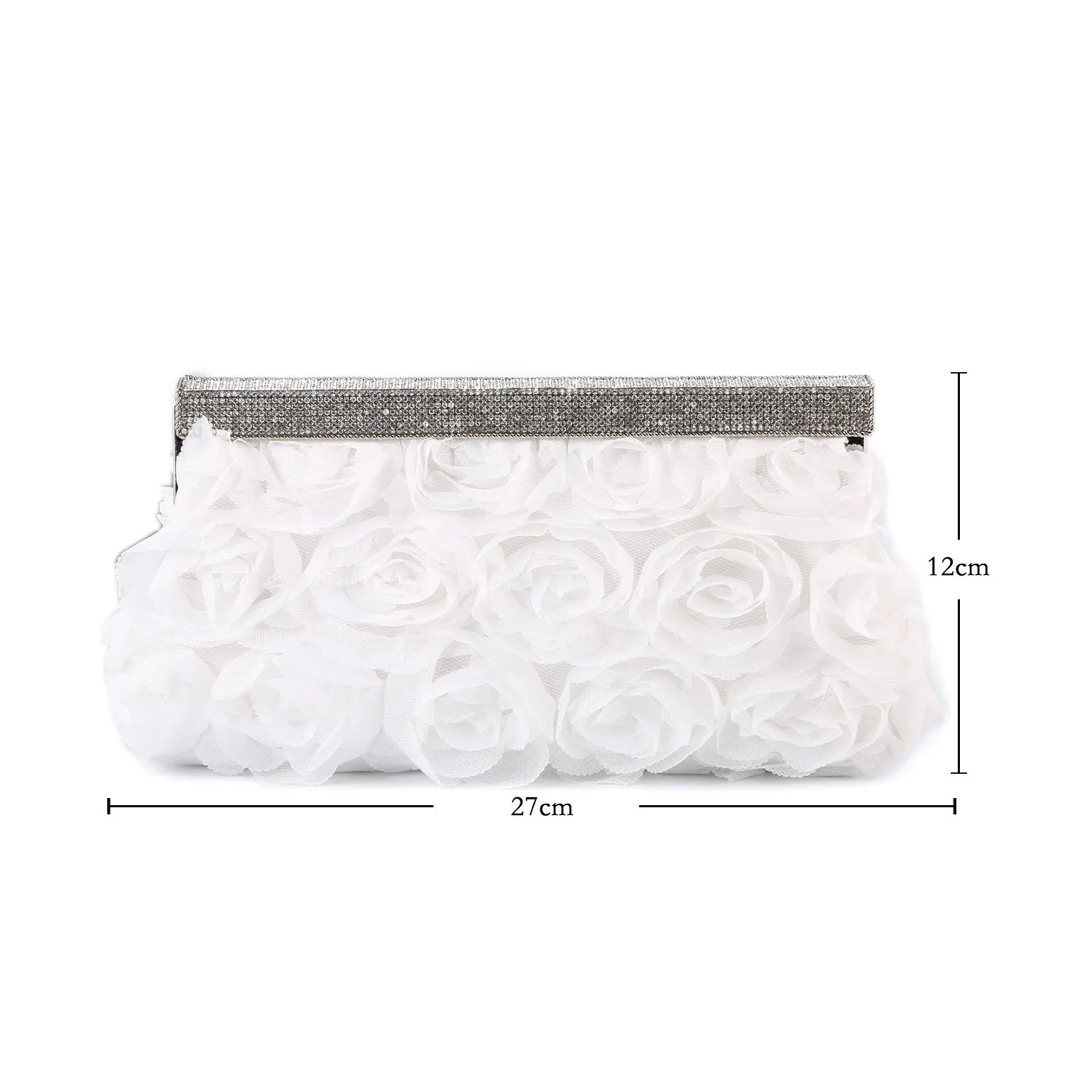 Snow White Rose Evening Clutch Bag