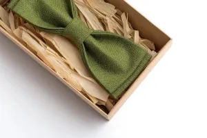 Stylish Olive Green Bow Tie - Versatile Accessory for Weddings and Special Occasions