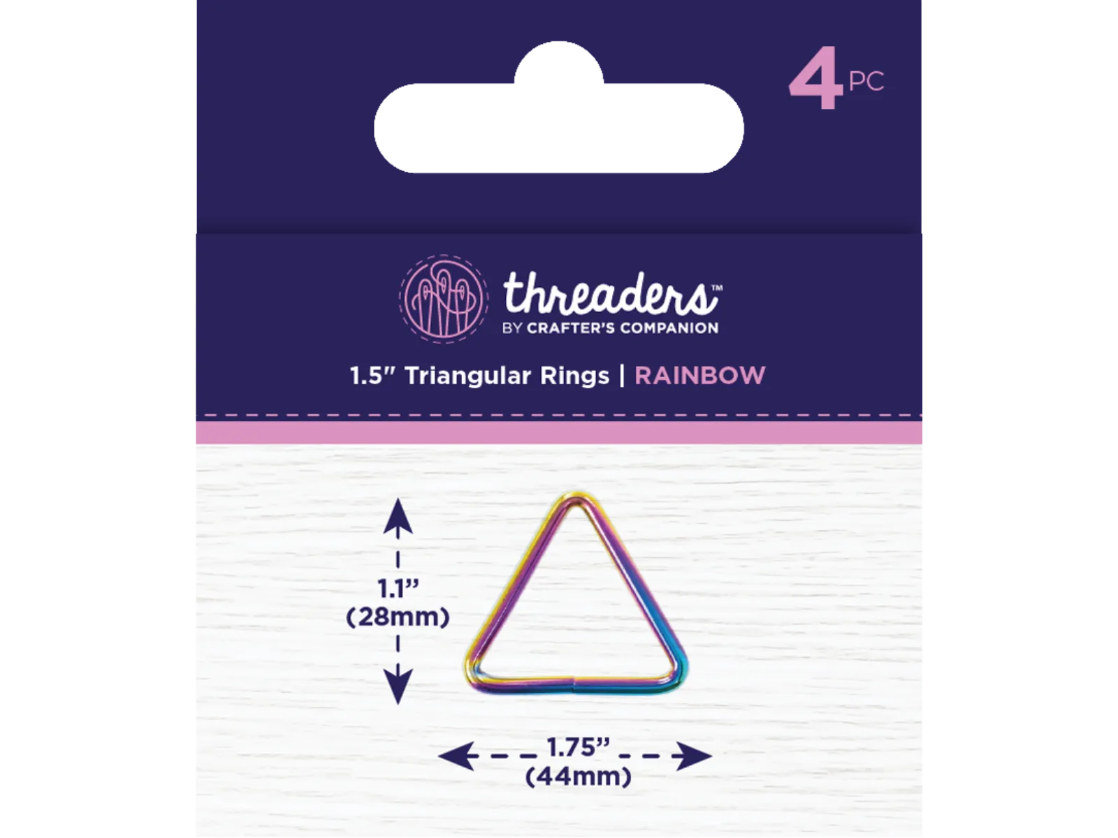 Threaders 1.5” Triangular Rings - Rainbow (4pc)