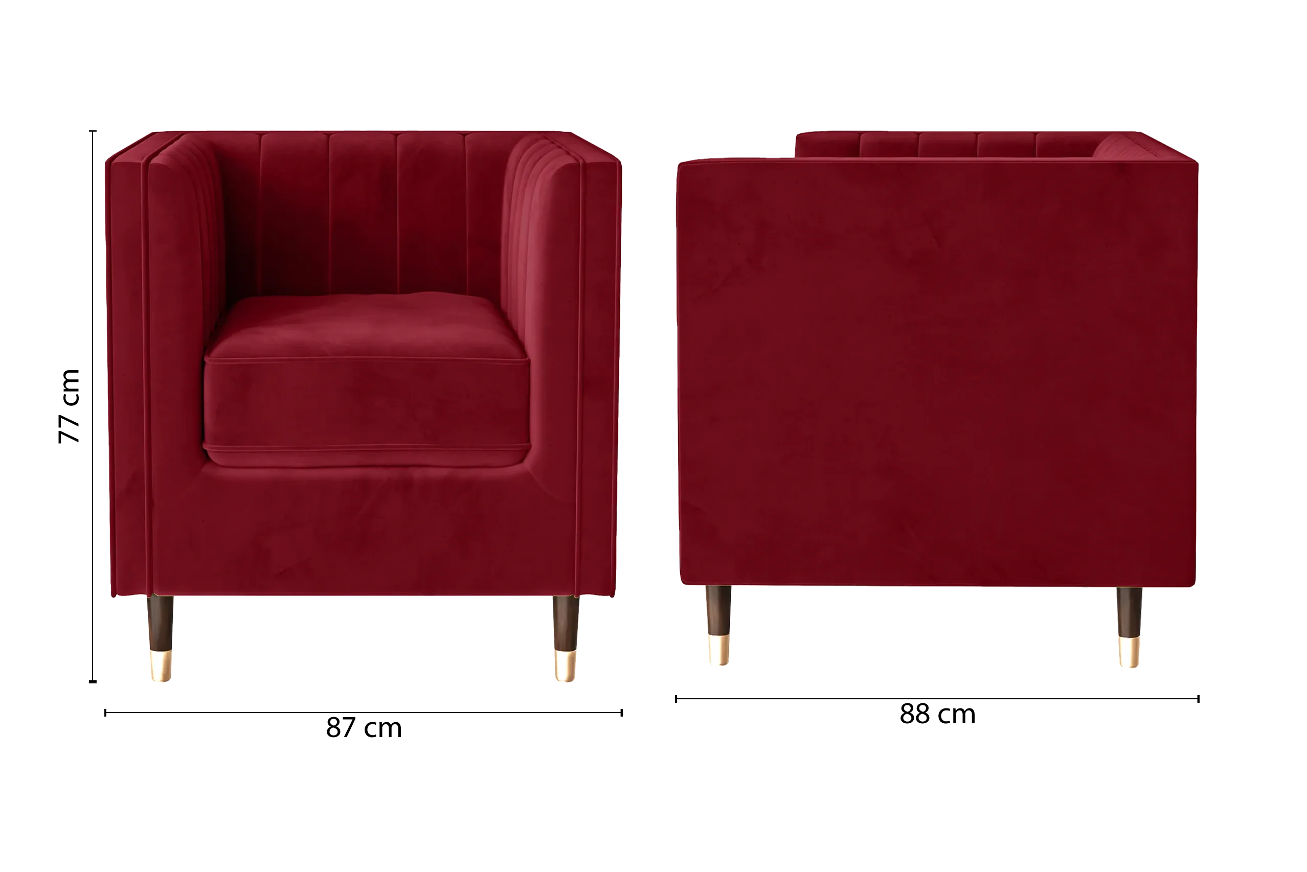 Tivoli Armchair Red Velvet