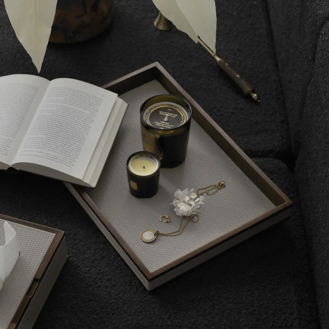 Walnut Leather Tray