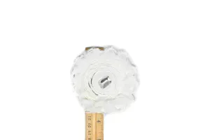 White Flower with Rhinestone Applique 3.88" - 1 Piece