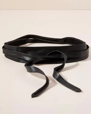 Wrap Leather Belt - Black